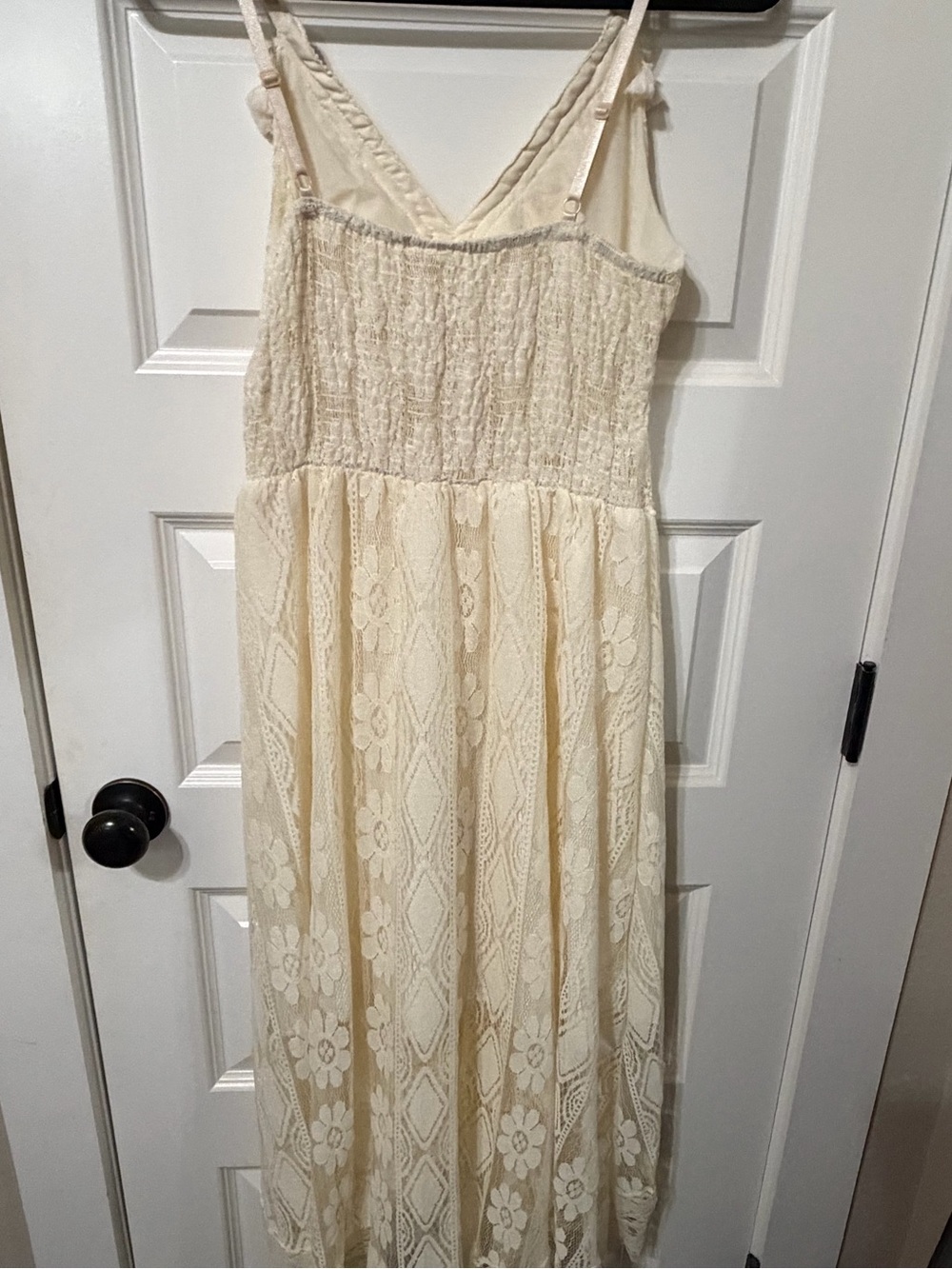 Boho Lace Tassel Maxi Dress in Cream - Picture 3 of 4